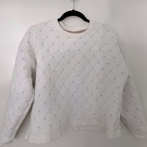Madewell White Quilted Cropped Sweatshirt (M)